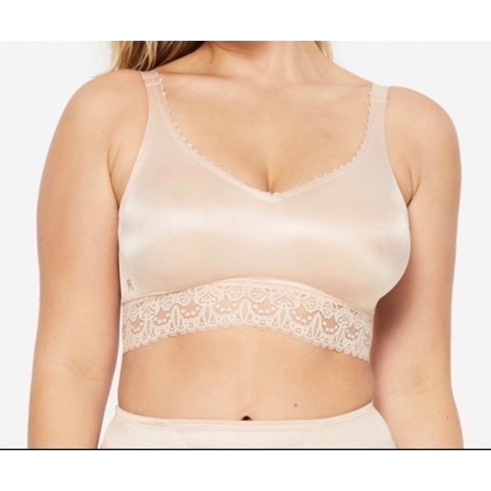 Ruby Ribbon Lace Demi Cami Bra Womens 36 Pale Pink 3024
